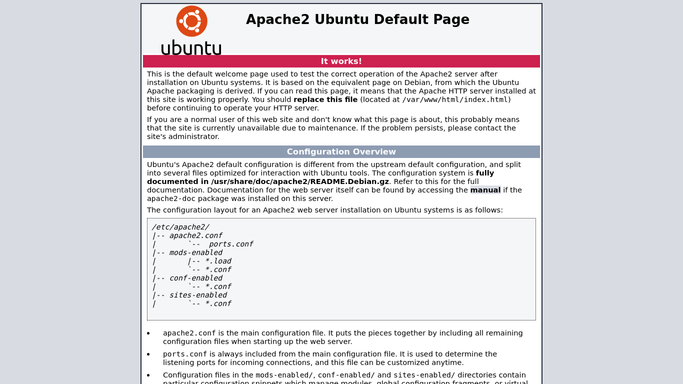 Image depicting Apache2 Ubuntu Default Page